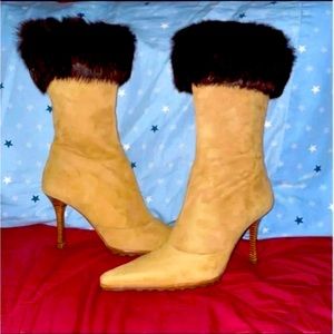 Carlos Santana Suede Fur Boots